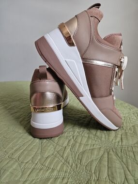 Women's Rose Gold Wedge Sneakers - Michael Kors